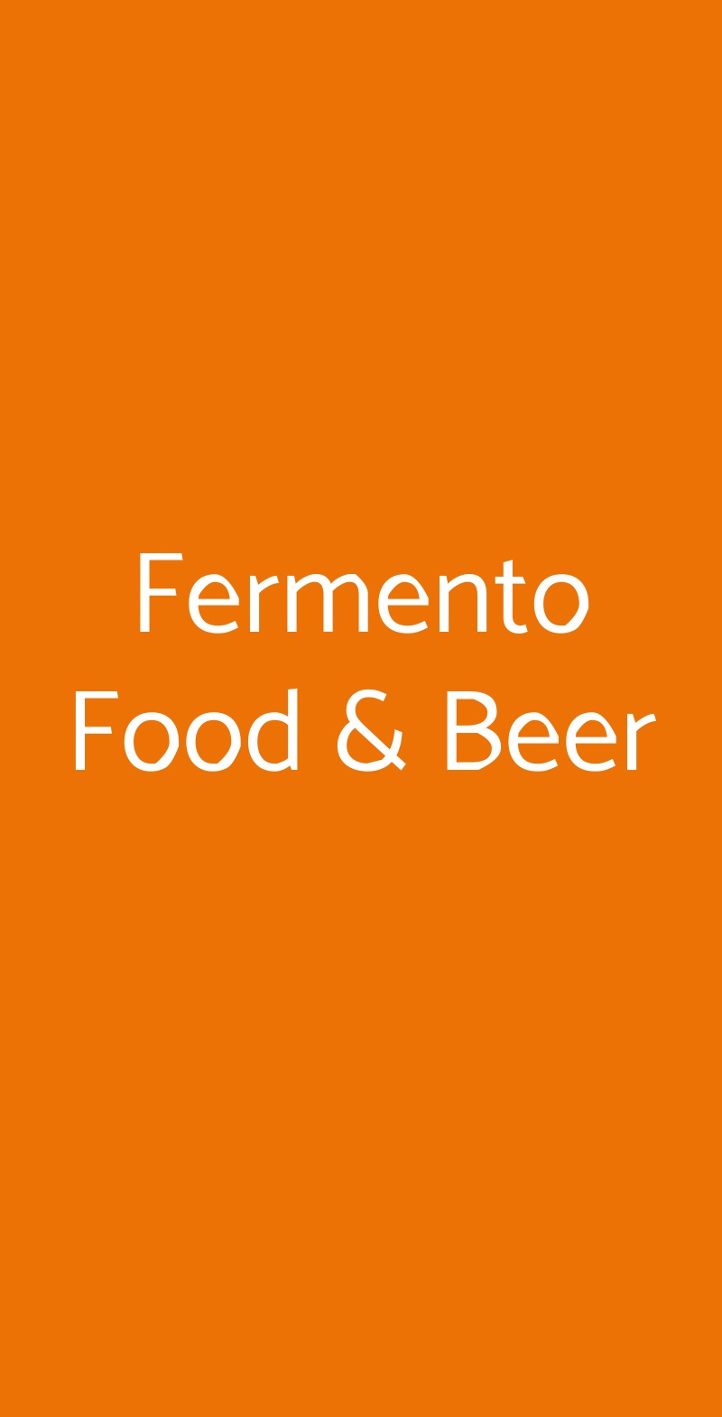 Fermento Food & Beer Firenze menù 1 pagina