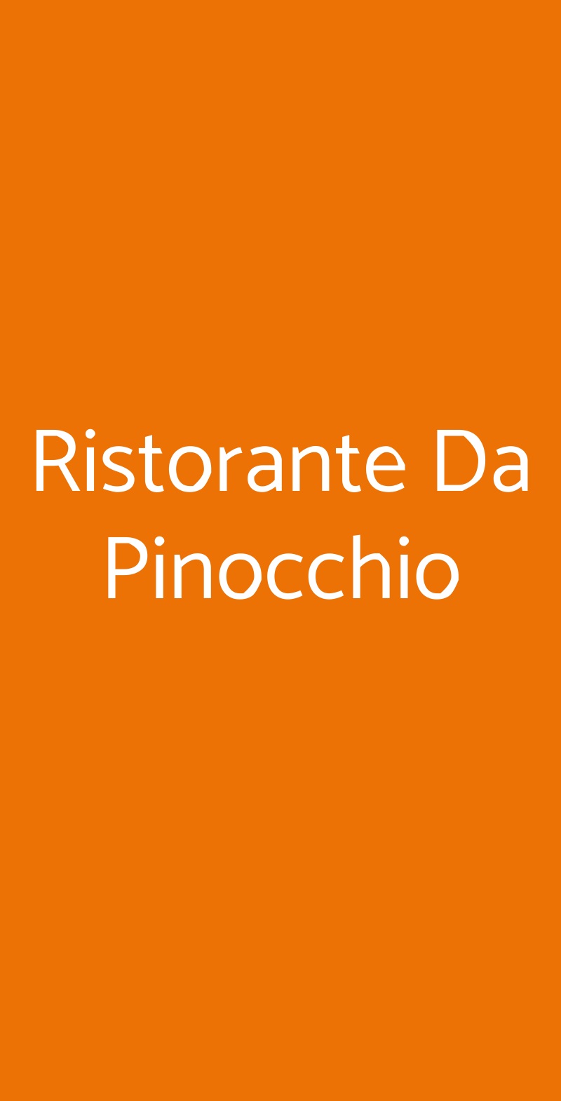 Ristorante Da Pinocchio Firenze menù 1 pagina