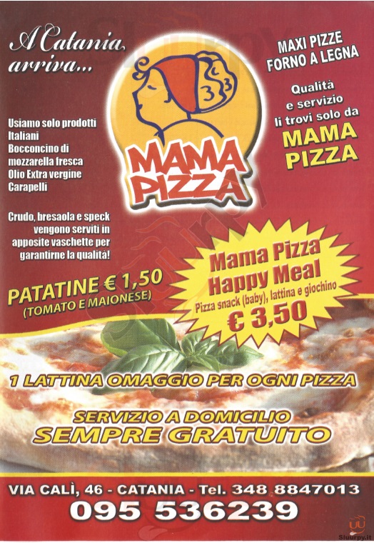 MAMA PIZZA Catania menù 1 pagina