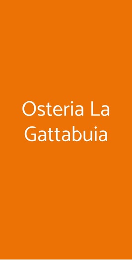 Osteria La Gattabuia, Rosignano Marittimo