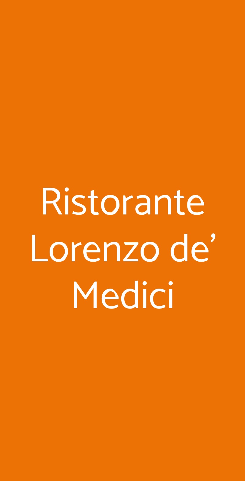 Ristorante Lorenzo de' Medici Firenze menù 1 pagina