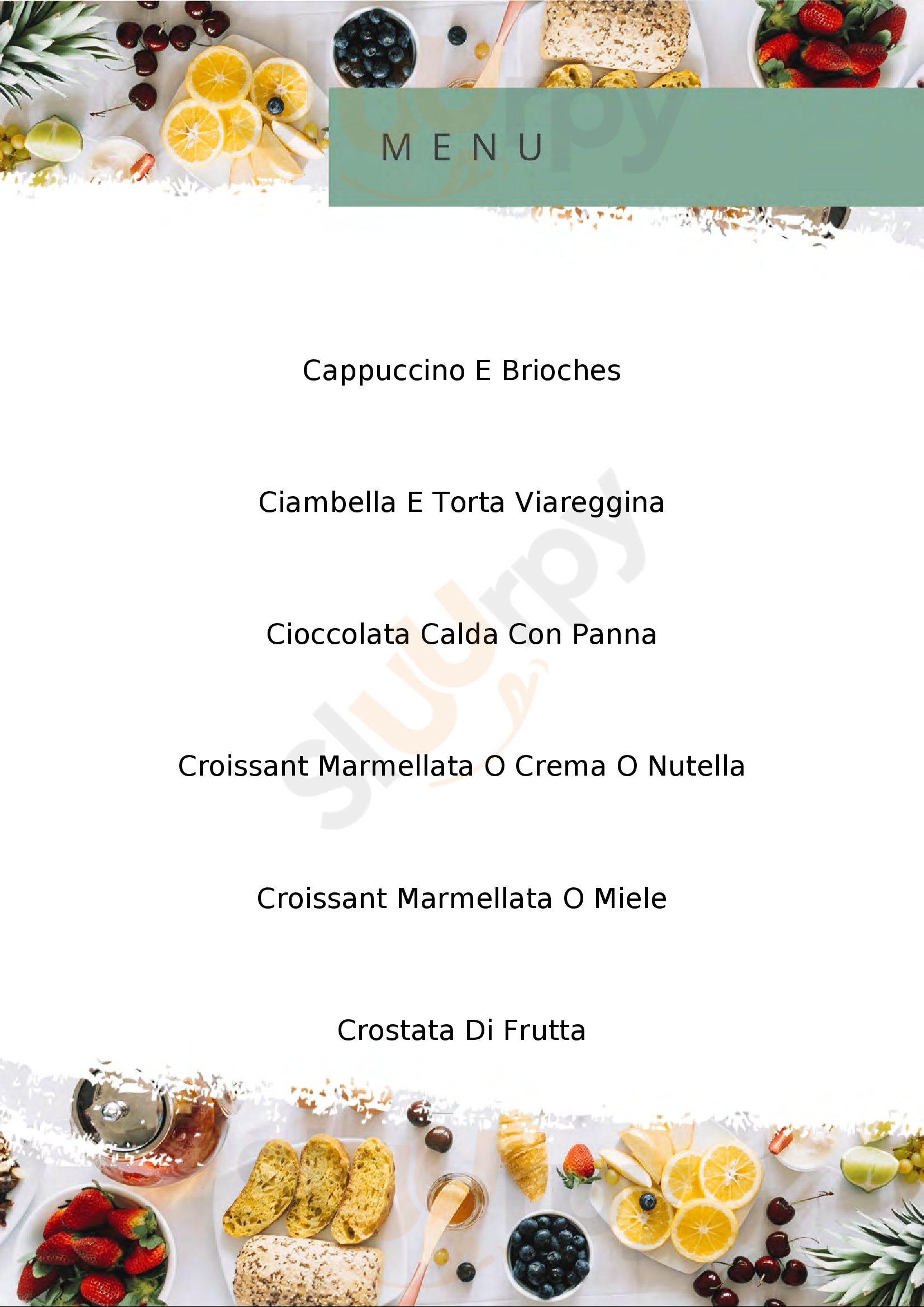 Pasticceria Puccinelli Viareggio menù 1 pagina