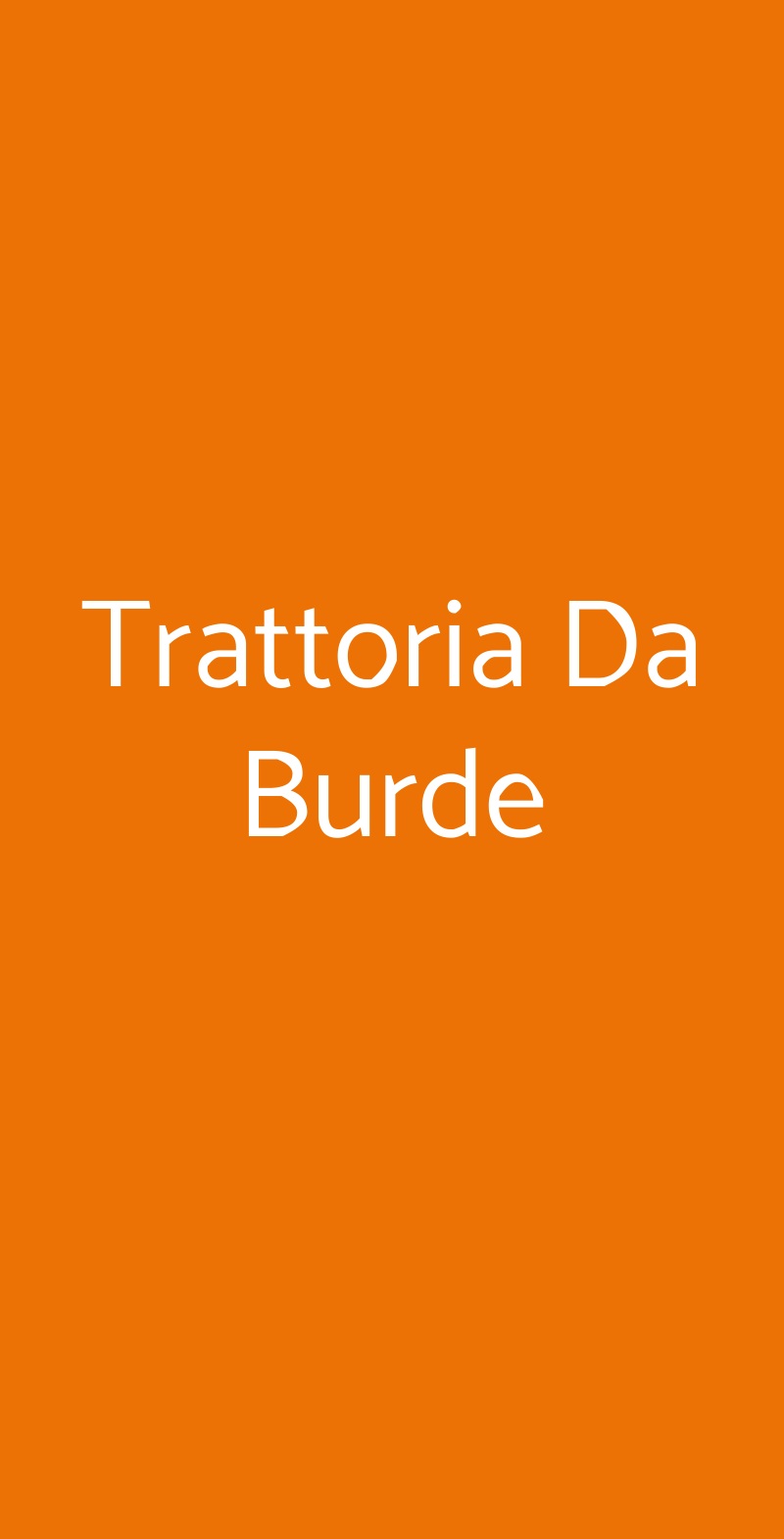 Trattoria Da Burde Firenze menù 1 pagina