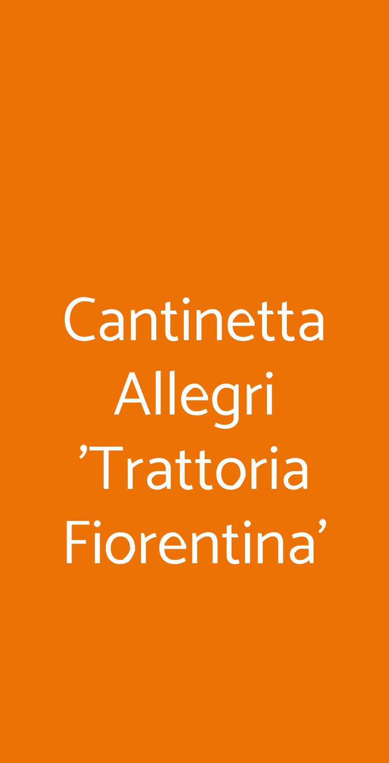 Cantinetta Allegri 'Trattoria Fiorentina' Firenze menù 1 pagina