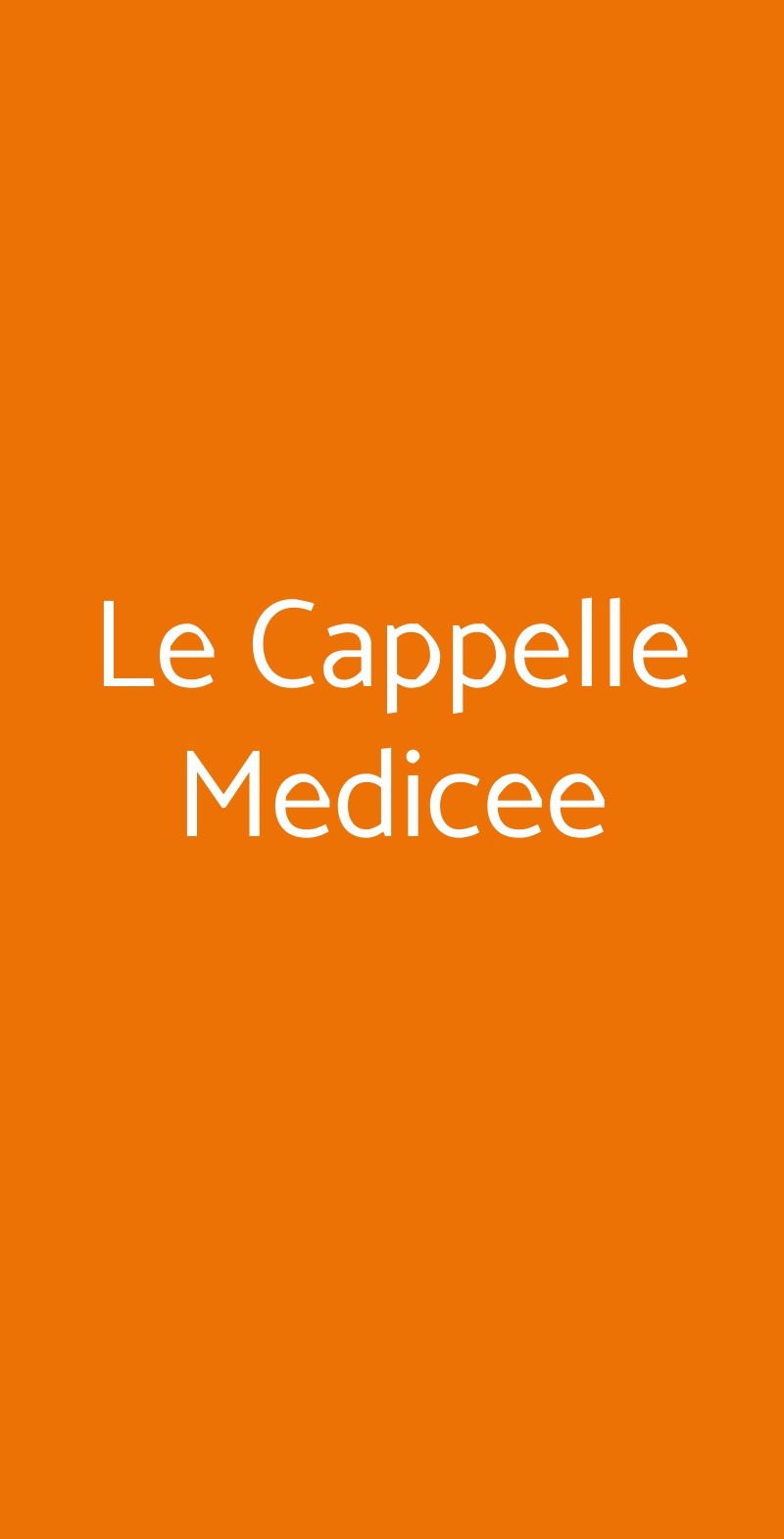 Le Cappelle Medicee Firenze menù 1 pagina