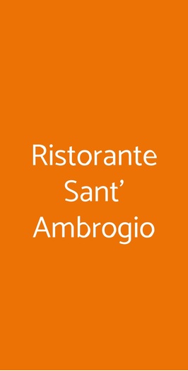Ristorante Sant' Ambrogio, Firenze