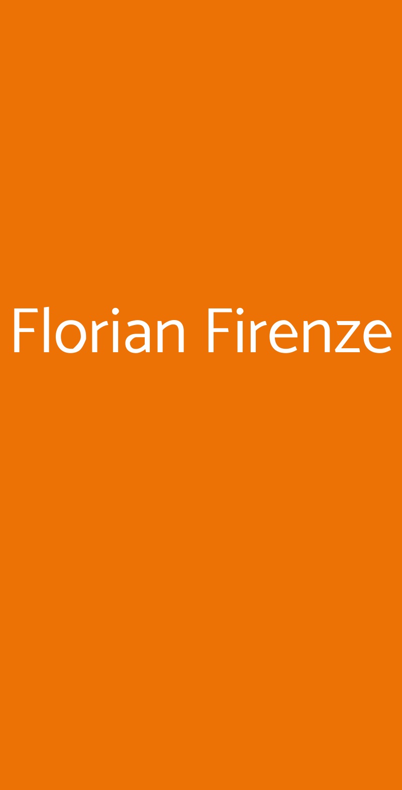 Florian Firenze Firenze menù 1 pagina