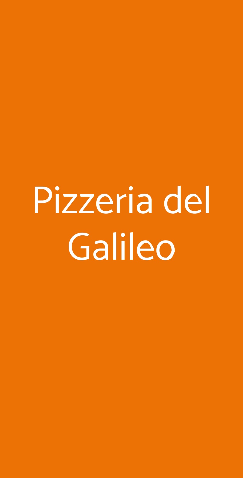 Pizzeria del Galileo Pisa menù 1 pagina