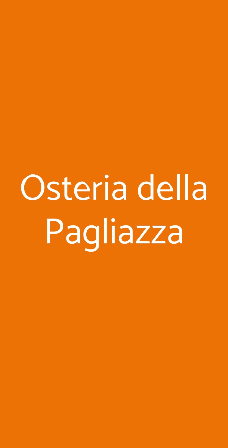 Osteria Della Pagliazza, Firenze