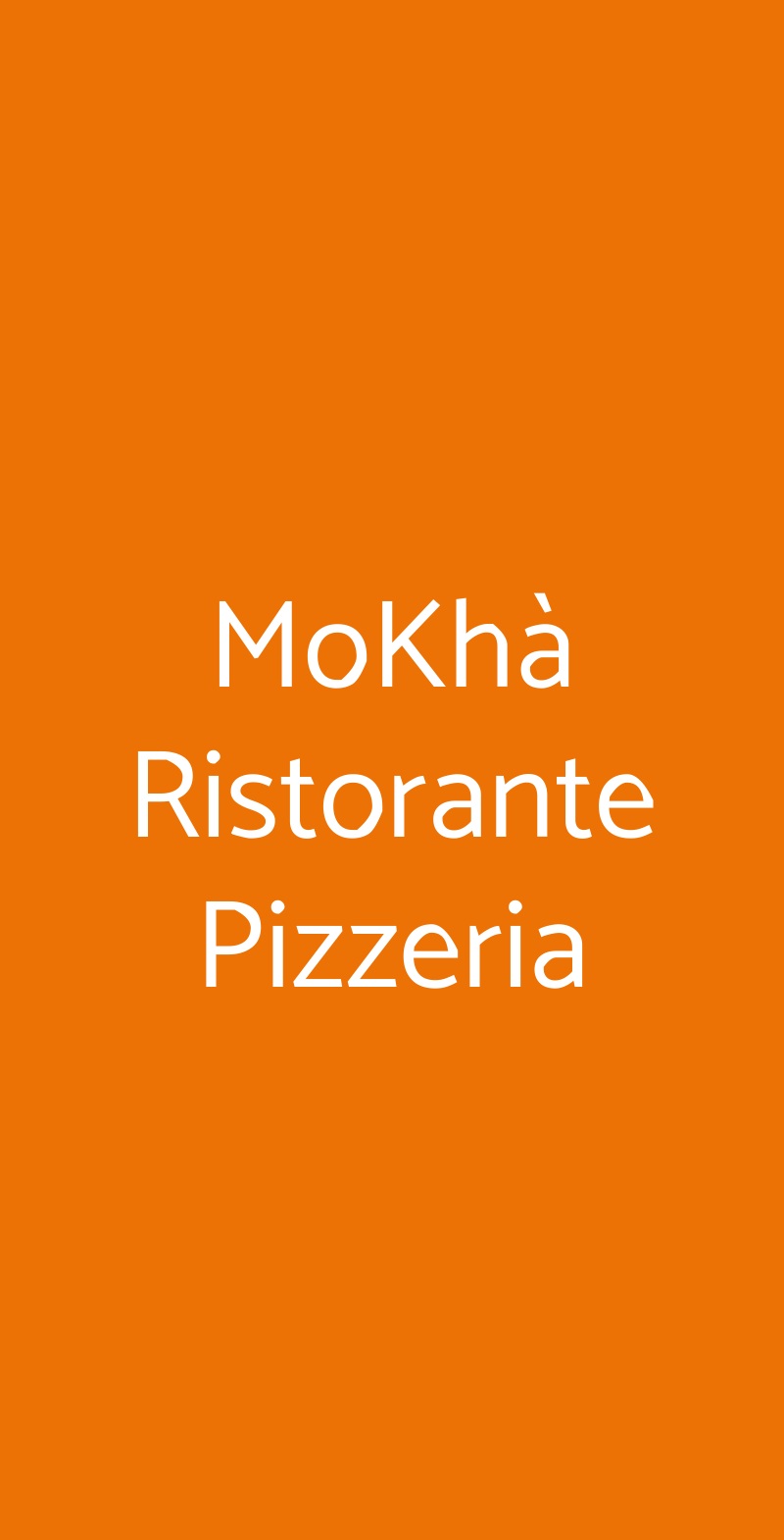 MoKhà Ristorante Pizzeria Prato menù 1 pagina