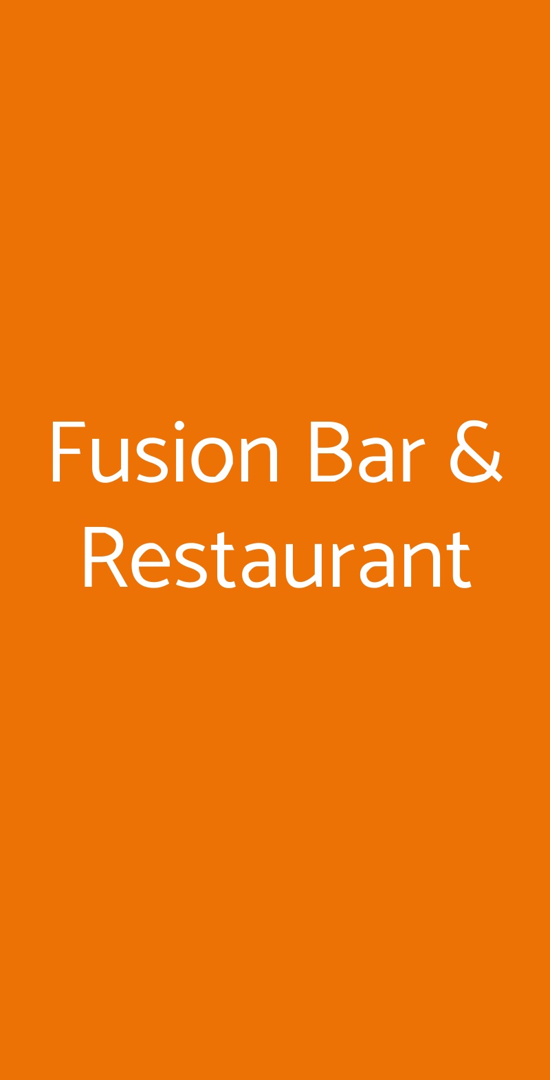 Fusion Bar & Restaurant Firenze menù 1 pagina