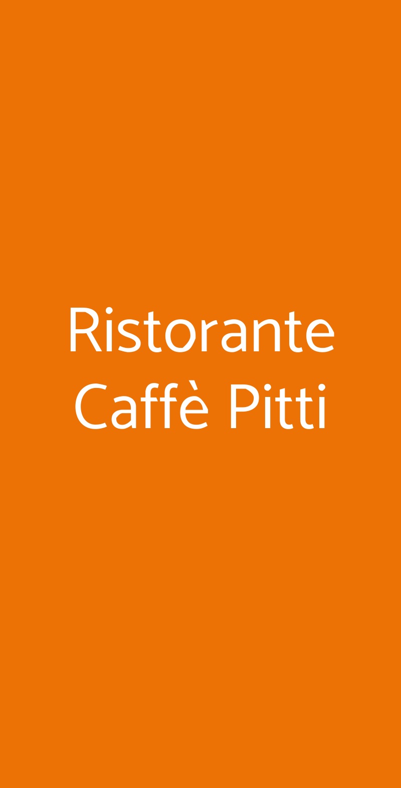 Ristorante Caffè Pitti Firenze menù 1 pagina