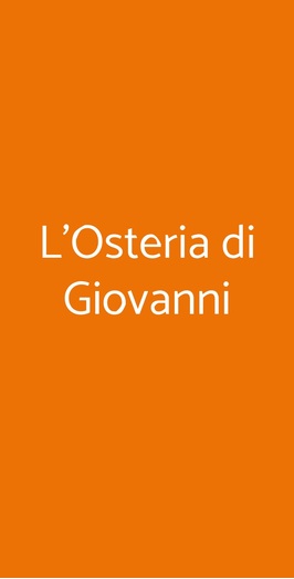L'osteria Di Giovanni, Firenze