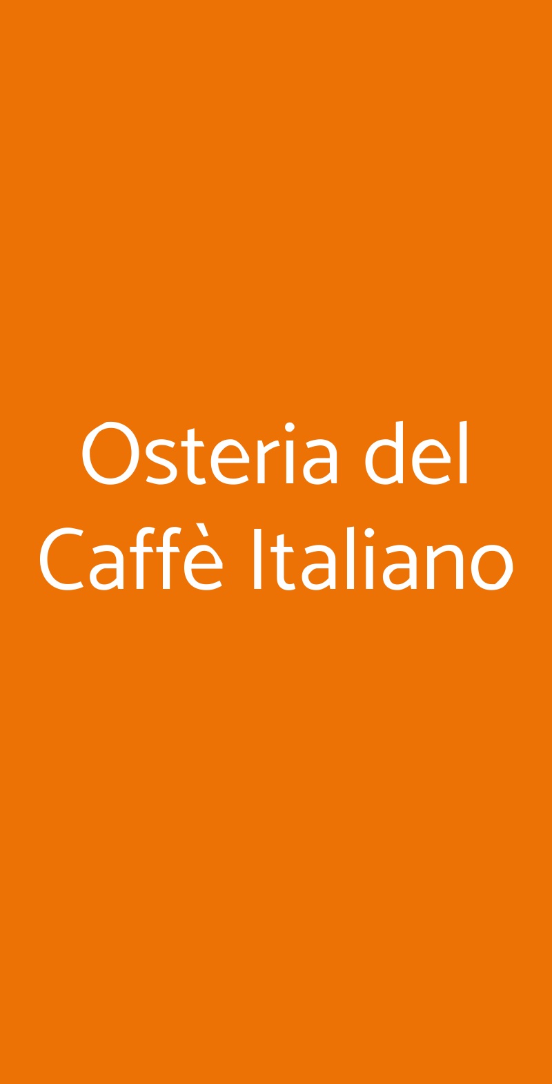 Osteria del Caffè Italiano Firenze menù 1 pagina