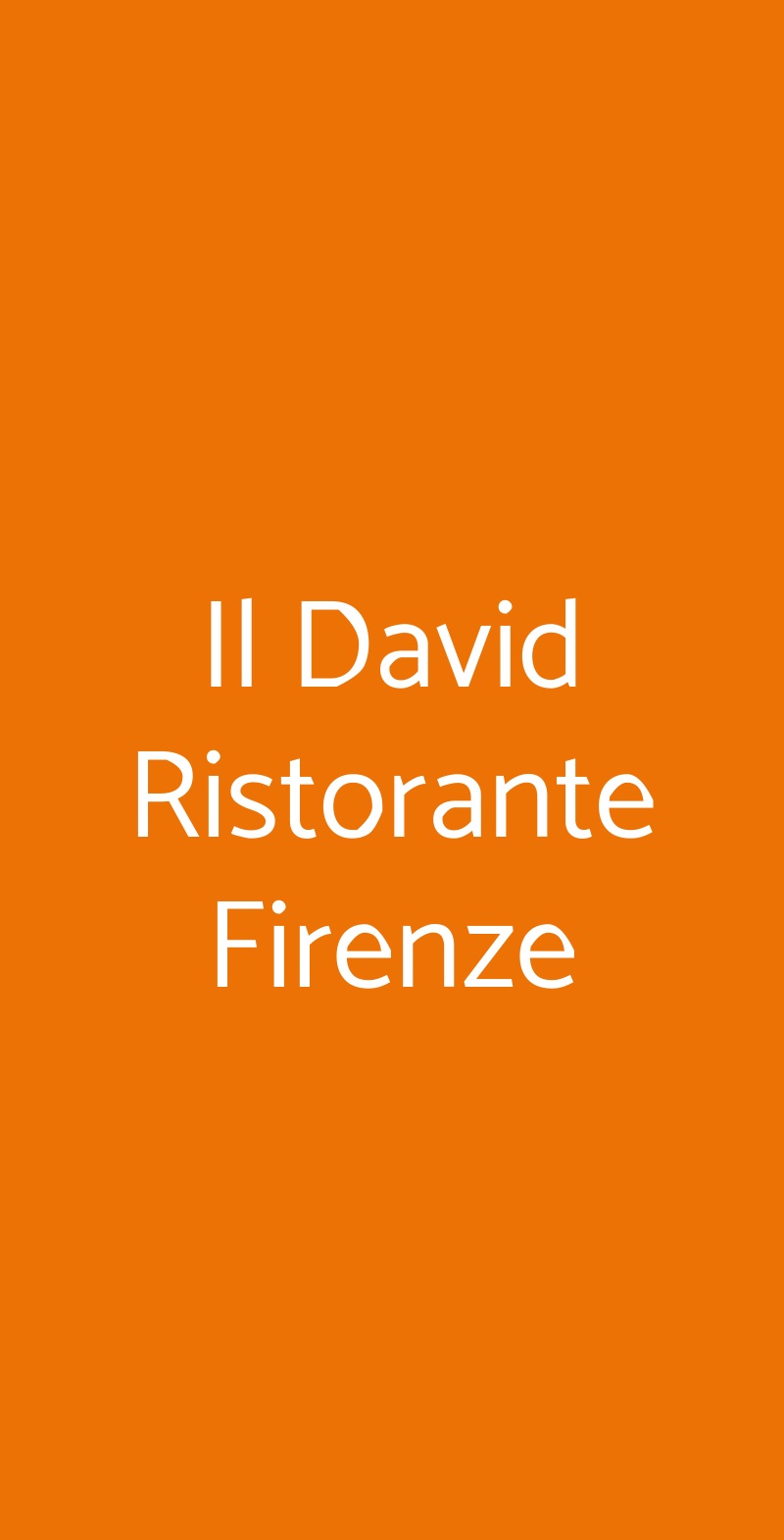 Il David Ristorante Firenze Firenze menù 1 pagina