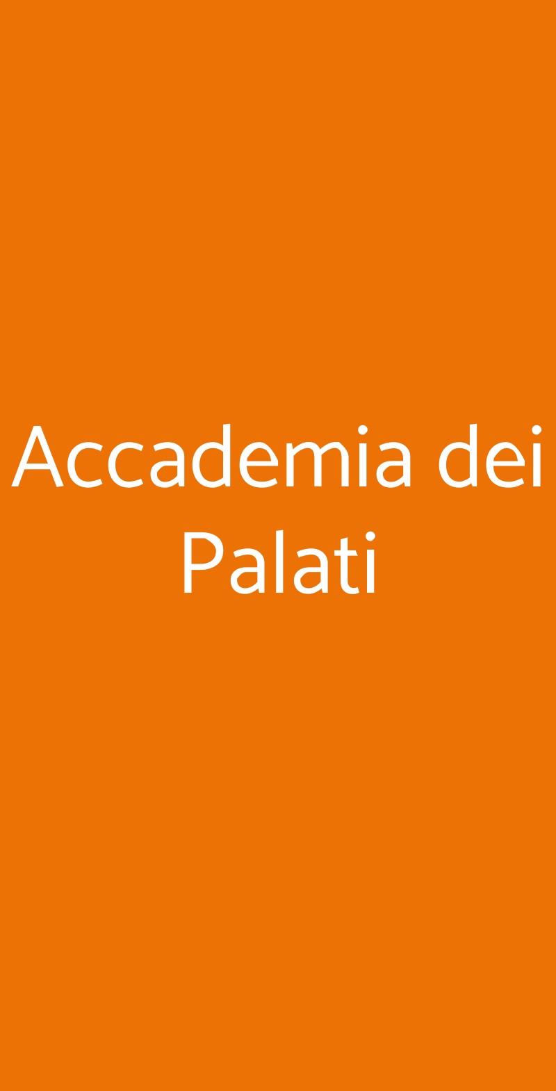 Accademia dei Palati Firenze menù 1 pagina