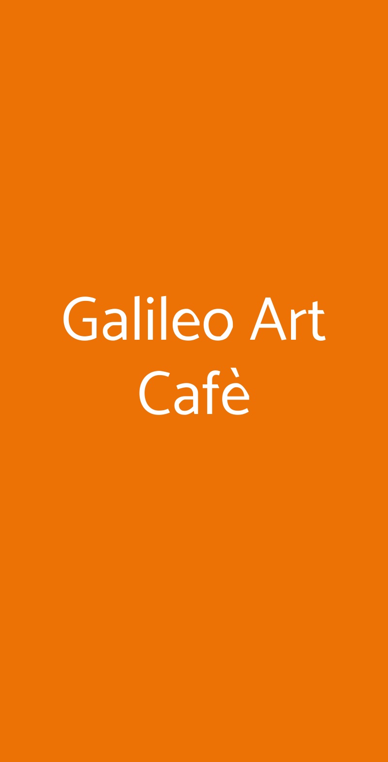 Galileo Art Cafè Pisa menù 1 pagina