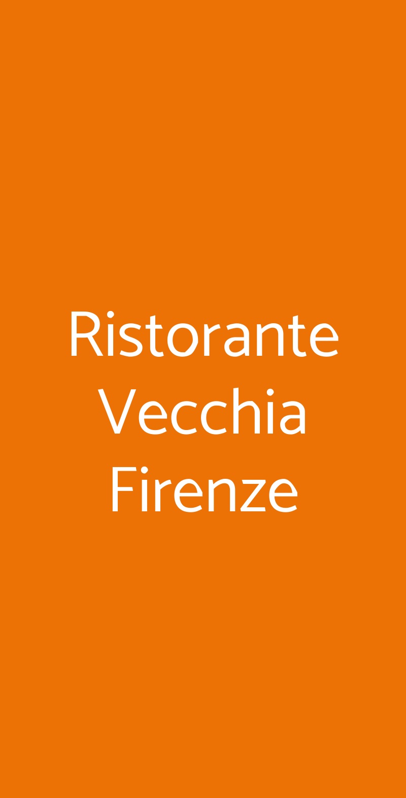 Ristorante Vecchia Firenze Firenze menù 1 pagina