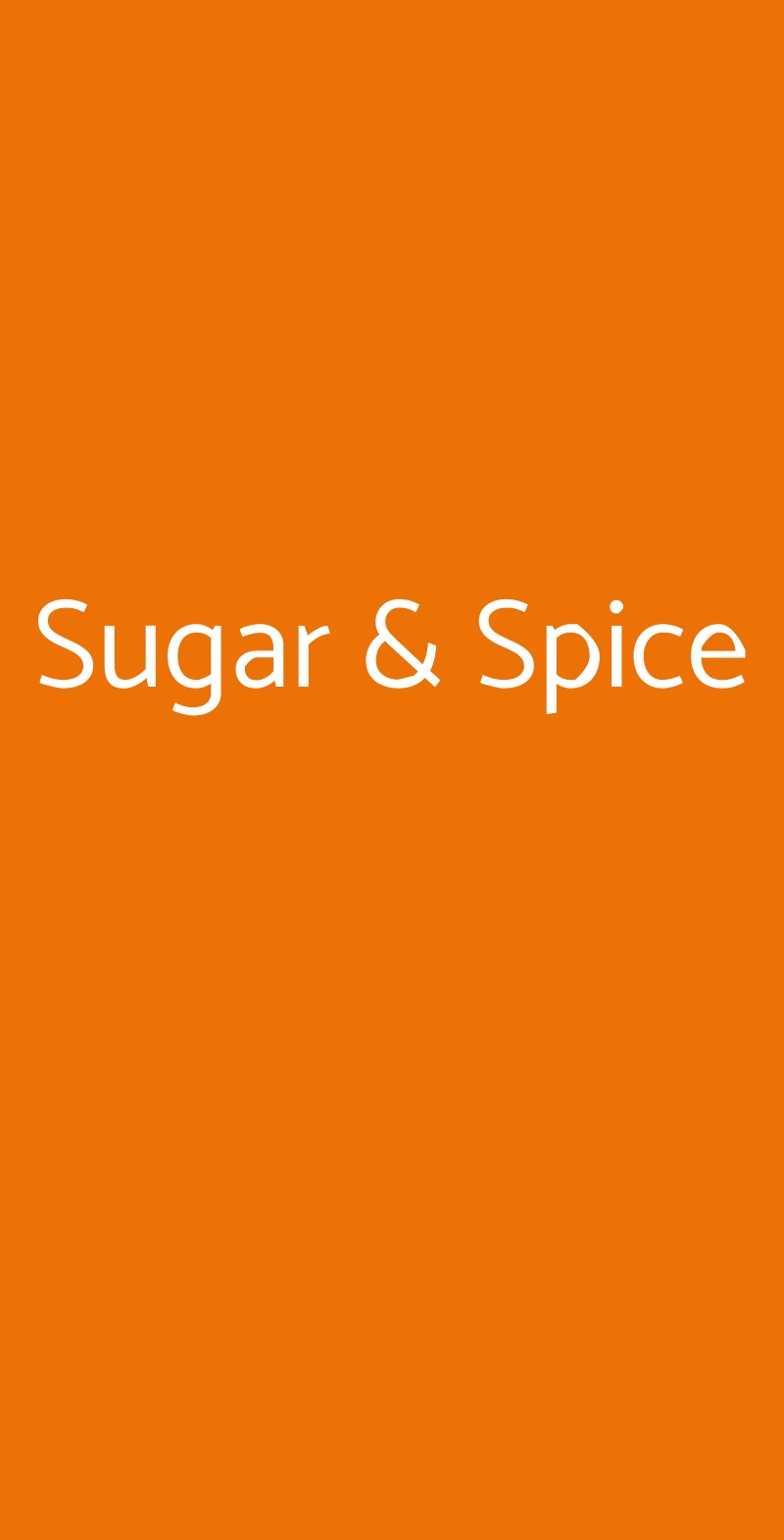 Sugar & Spice Firenze menù 1 pagina