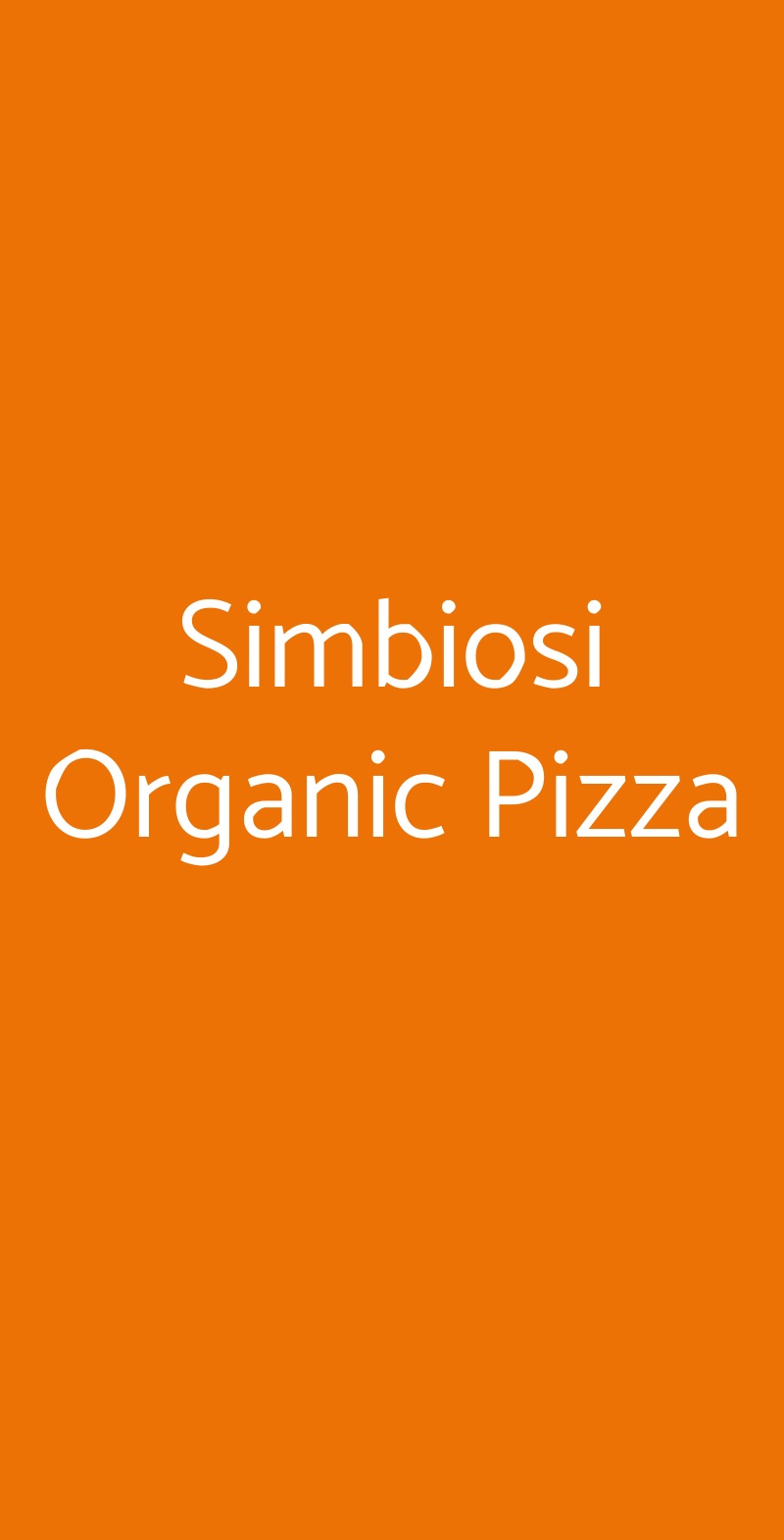 Simbiosi Organic Pizza Firenze menù 1 pagina