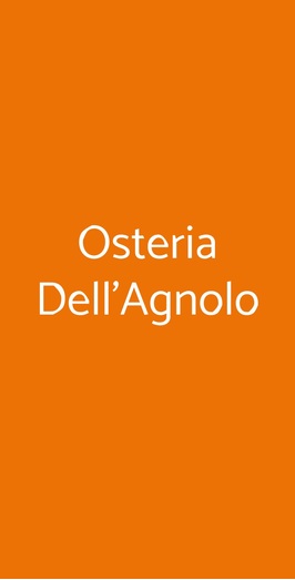 Osteria Dell'agnolo, Firenze