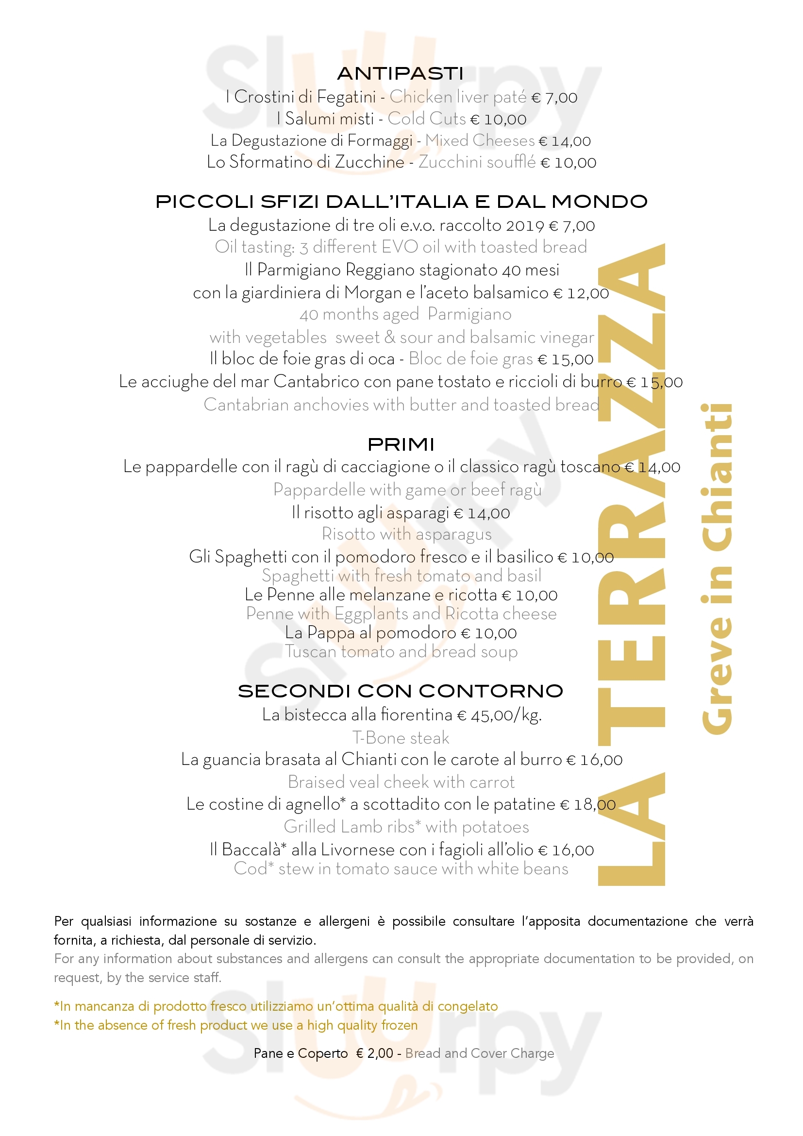 Oliosteria la Terrazza Greve in Chianti menù 1 pagina