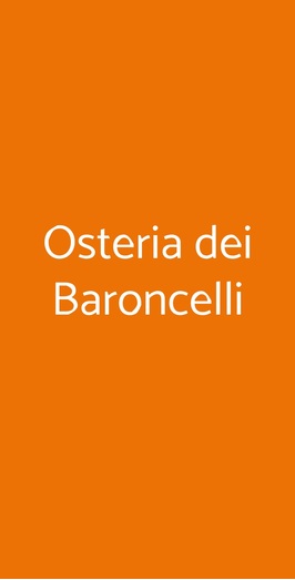 Osteria Dei Baroncelli, Firenze