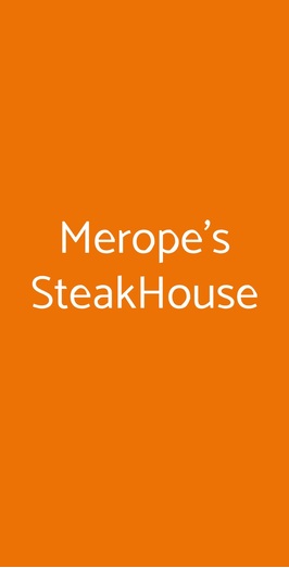 Merope's Steakhouse, Carrara