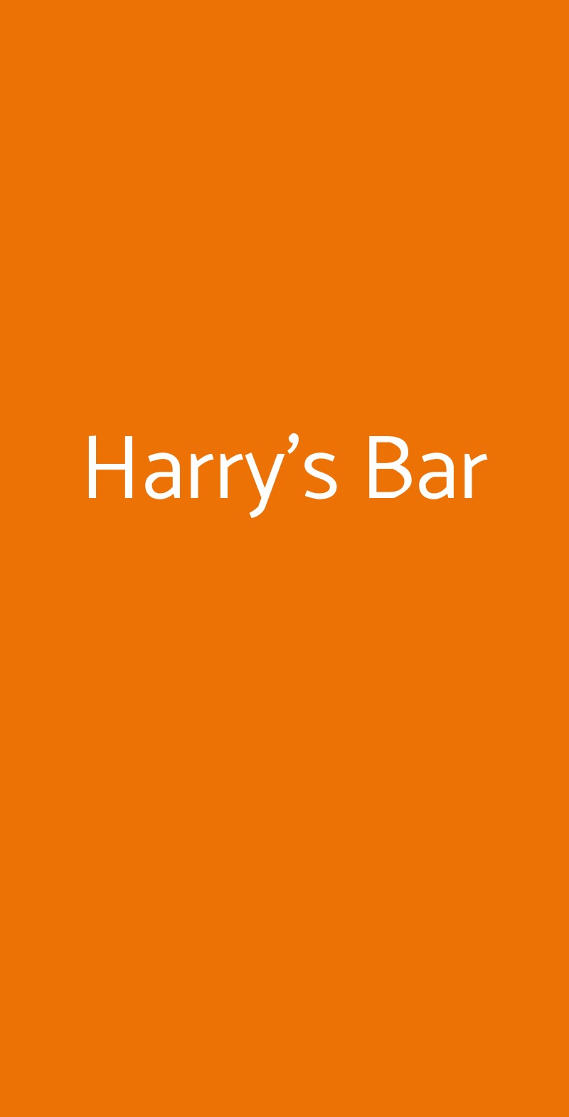 Harry's Bar Firenze menù 1 pagina