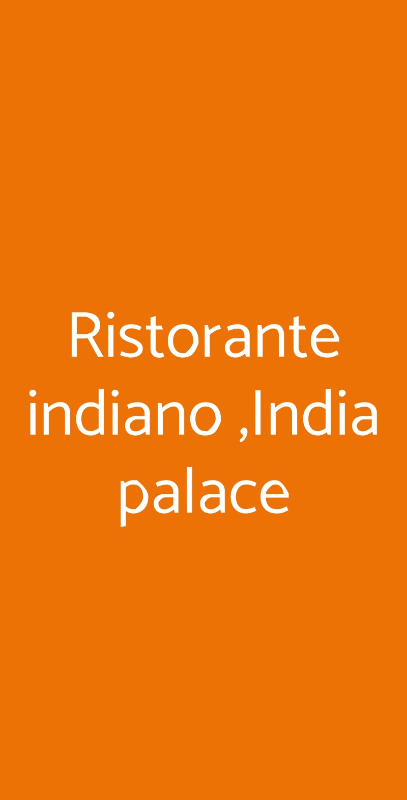 Ristorante indiano ,India palace Pisa menù 1 pagina