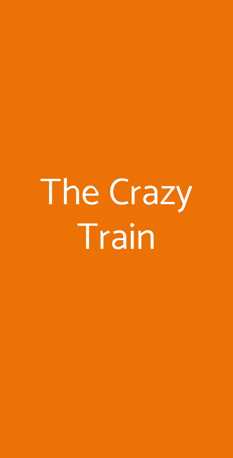 The Crazy Train Fiesole menù 1 pagina