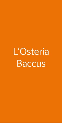 L'osteria Baccus, Pienza