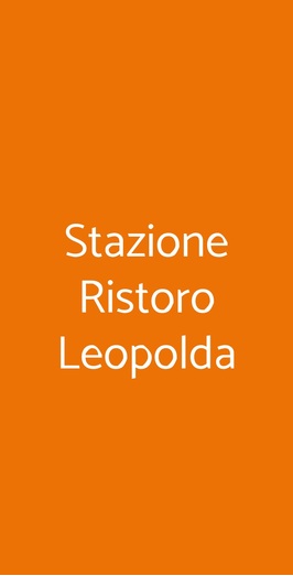 Stazione Ristoro Leopolda, Pisa