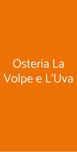 Osteria La Volpe E L'uva, Livorno