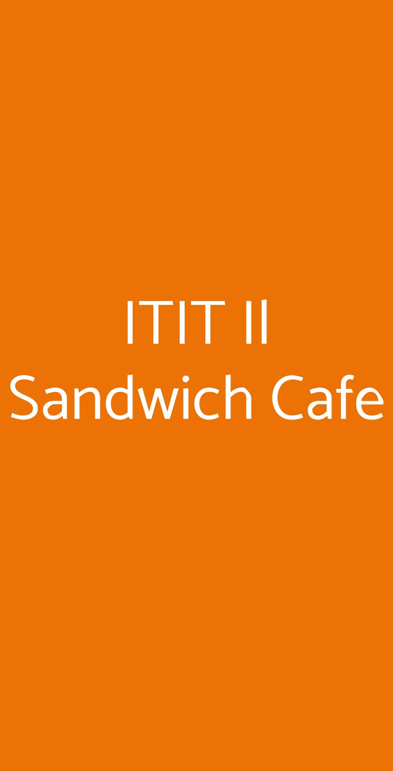 ITIT Il Sandwich Cafe Firenze menù 1 pagina