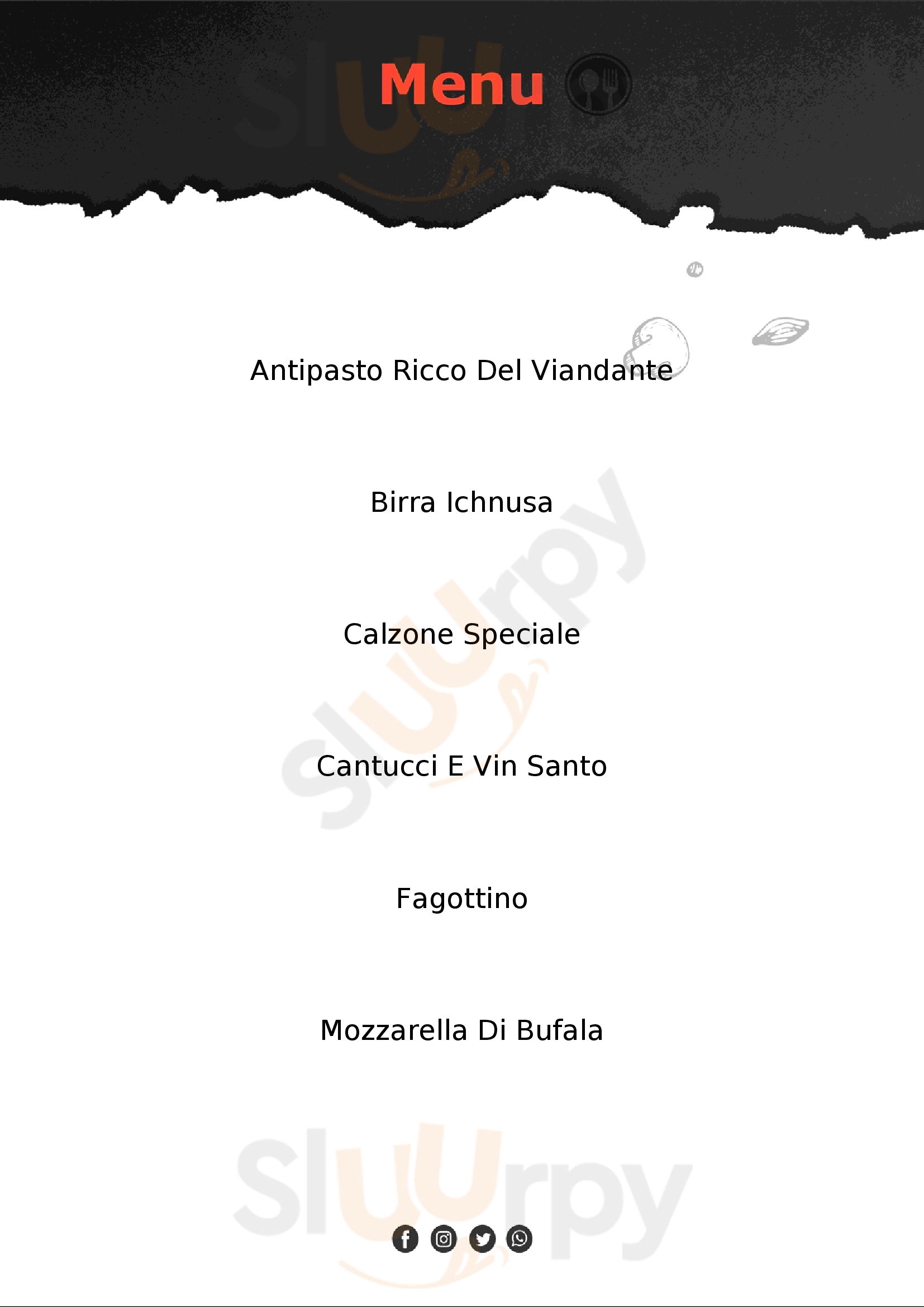 Osteria del Viandante Castiglione Della Pescaia menù 1 pagina