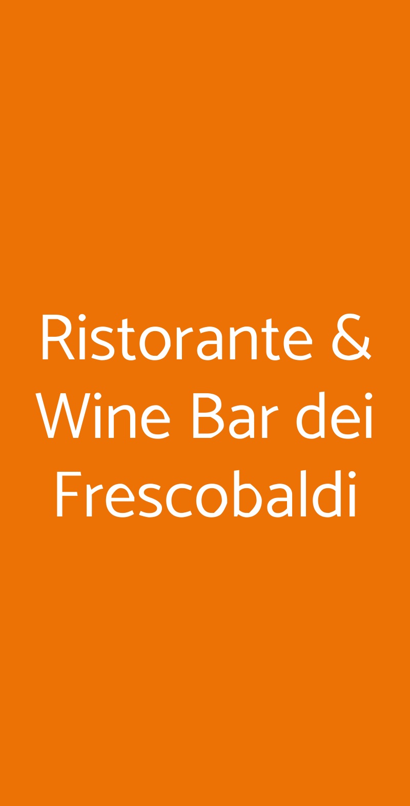 Ristorante & Wine Bar dei Frescobaldi Firenze menù 1 pagina