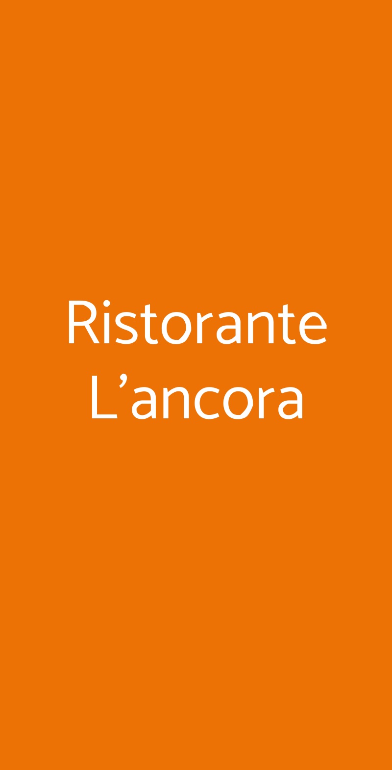 Ristorante L'ancora Pisa menù 1 pagina