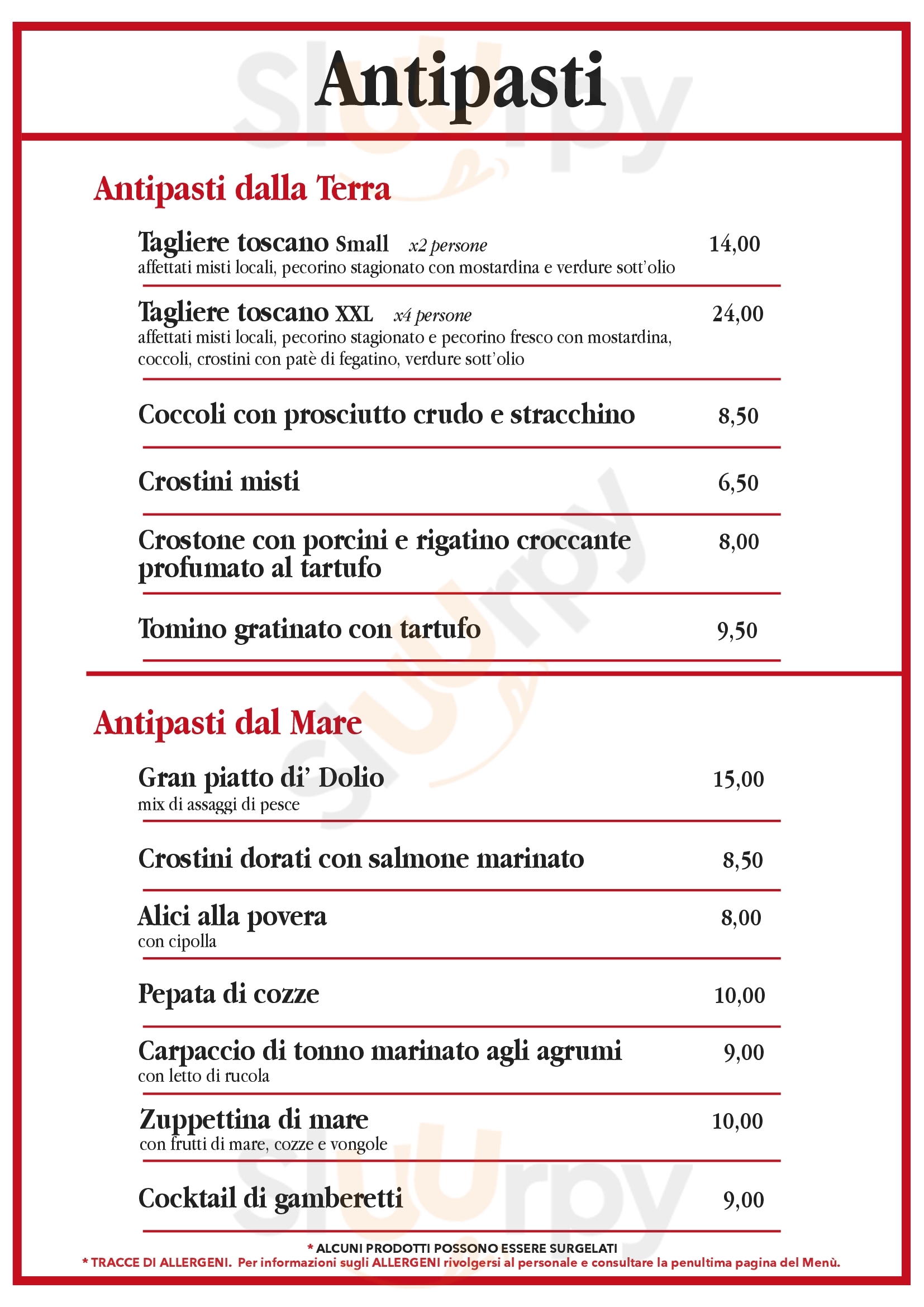 Ristorante Pizzeria da i'Dolio Greve in Chianti menù 1 pagina
