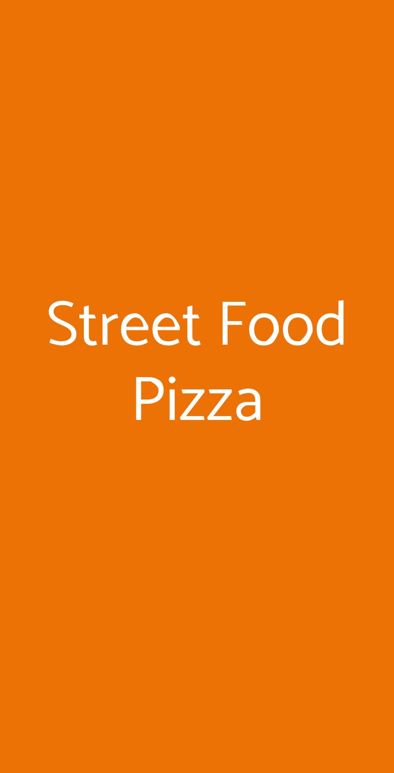 Street Food Pizza Firenze menù 1 pagina