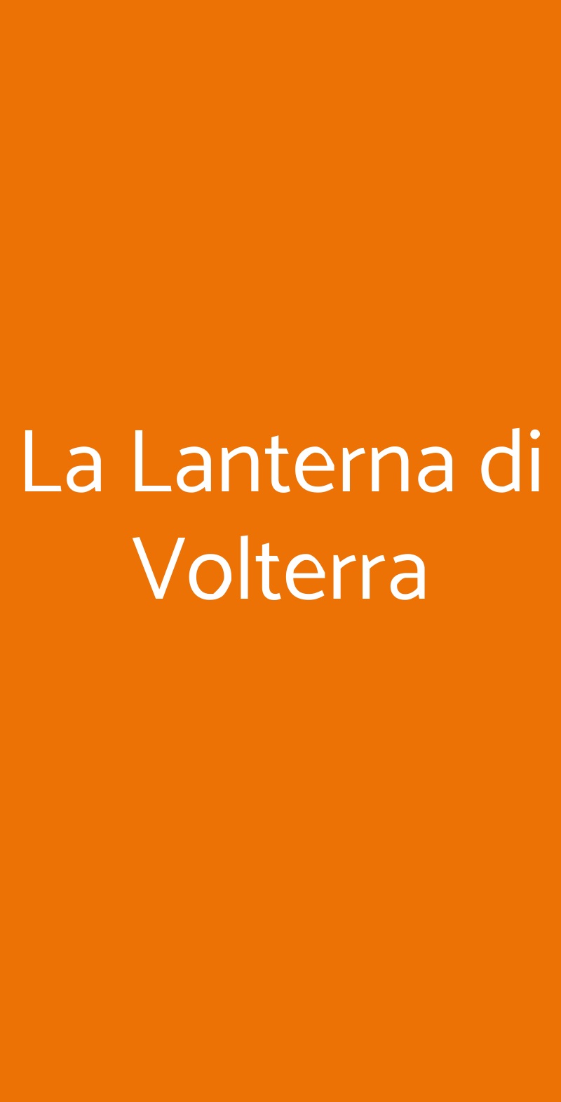 La Lanterna di Volterra Volterra menù 1 pagina