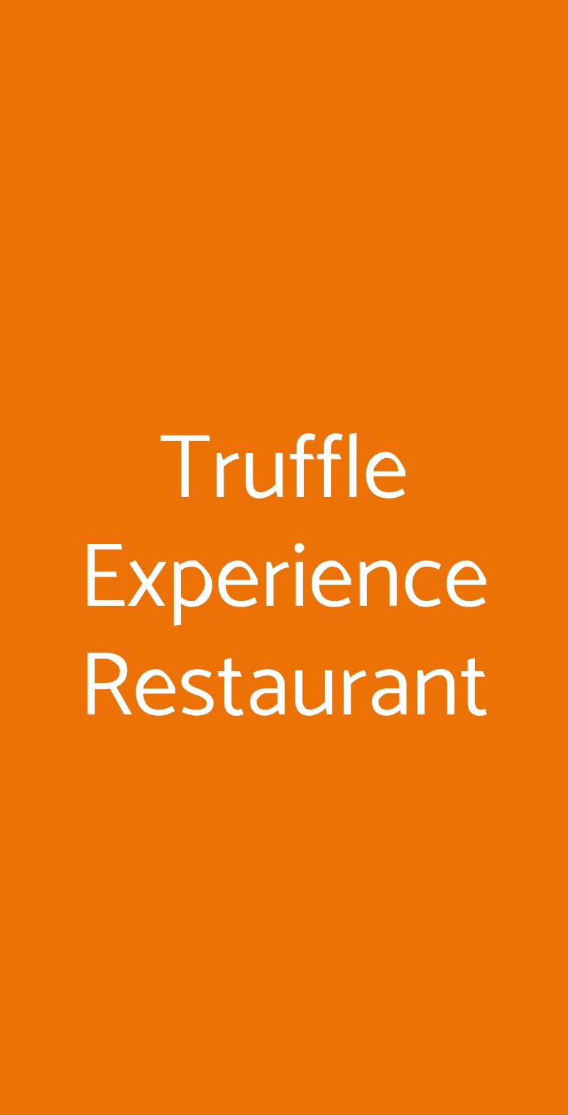 Truffle Experience Restaurant Firenze menù 1 pagina