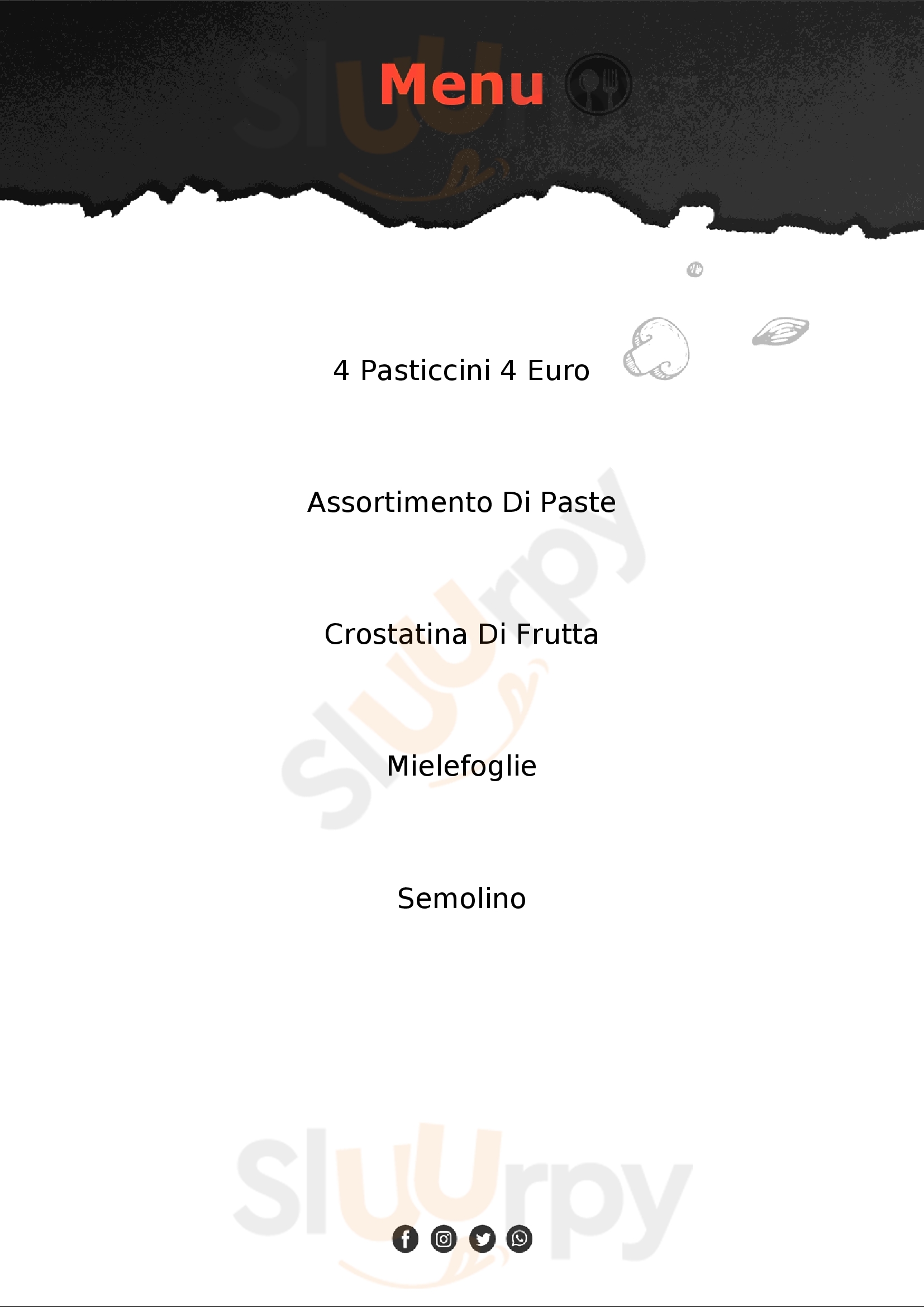 Pasticceria Caffe' Serafini Firenze menù 1 pagina