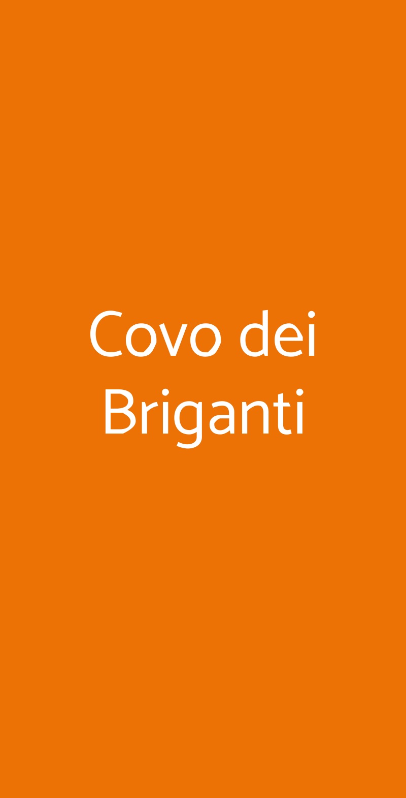 Covo dei Briganti Napoli menù 1 pagina