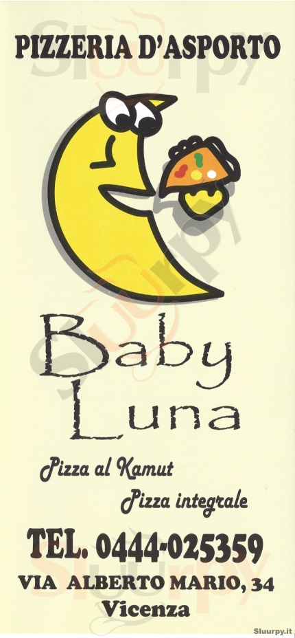 BABY LUNA Vicenza menù 1 pagina