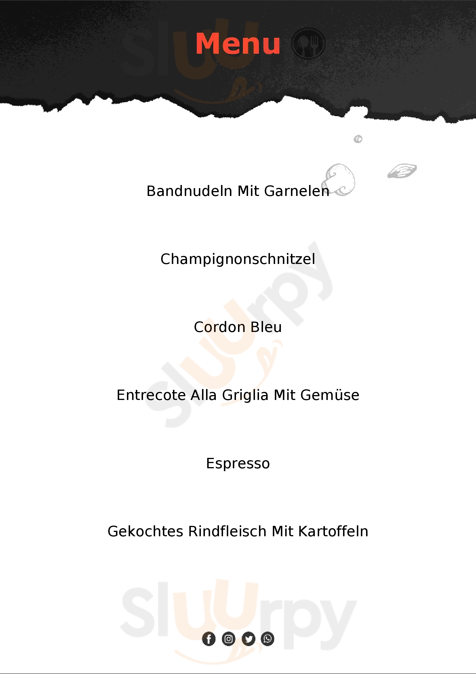Gasthaus Schwarzer Adler Caldaro sulla Strada del Vino menù 1 pagina