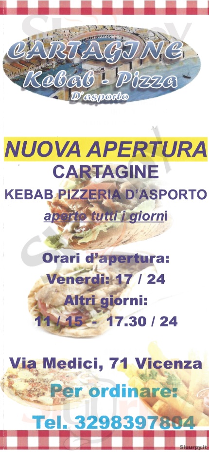 CARTAGINE Vicenza menù 1 pagina