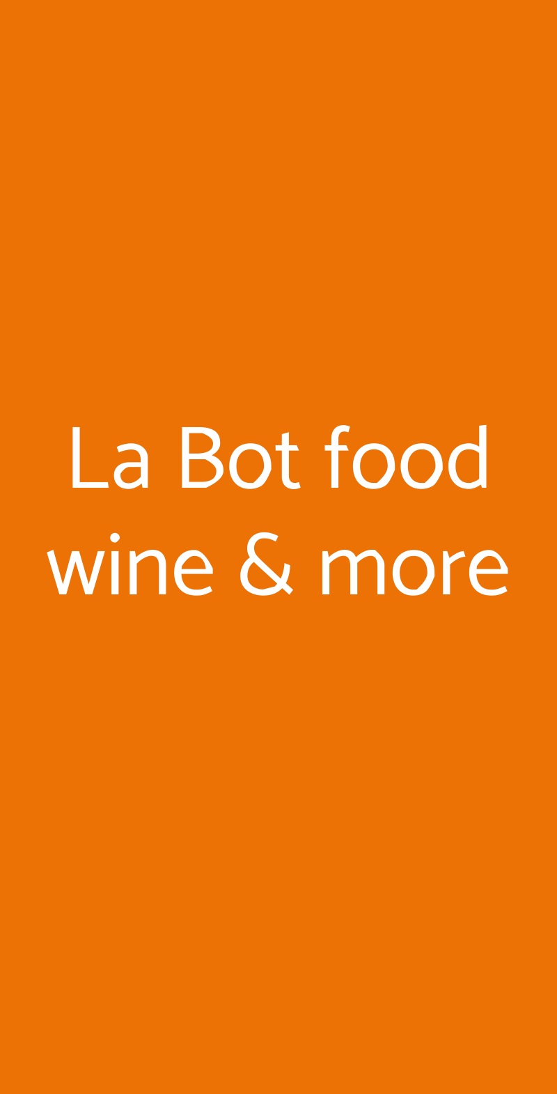 La Bot food wine & more Salorno menù 1 pagina