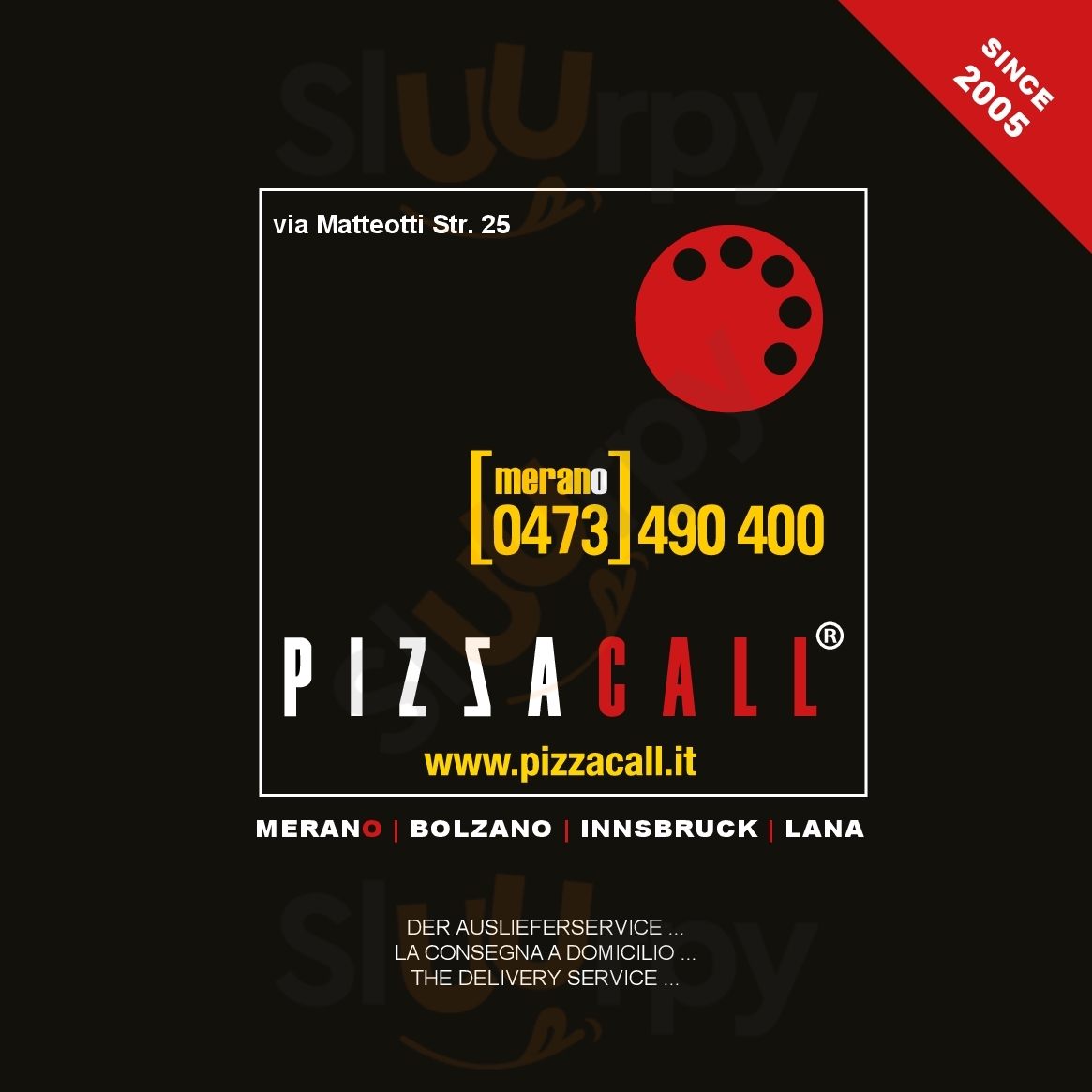 Pizzacall Merano menù 1 pagina