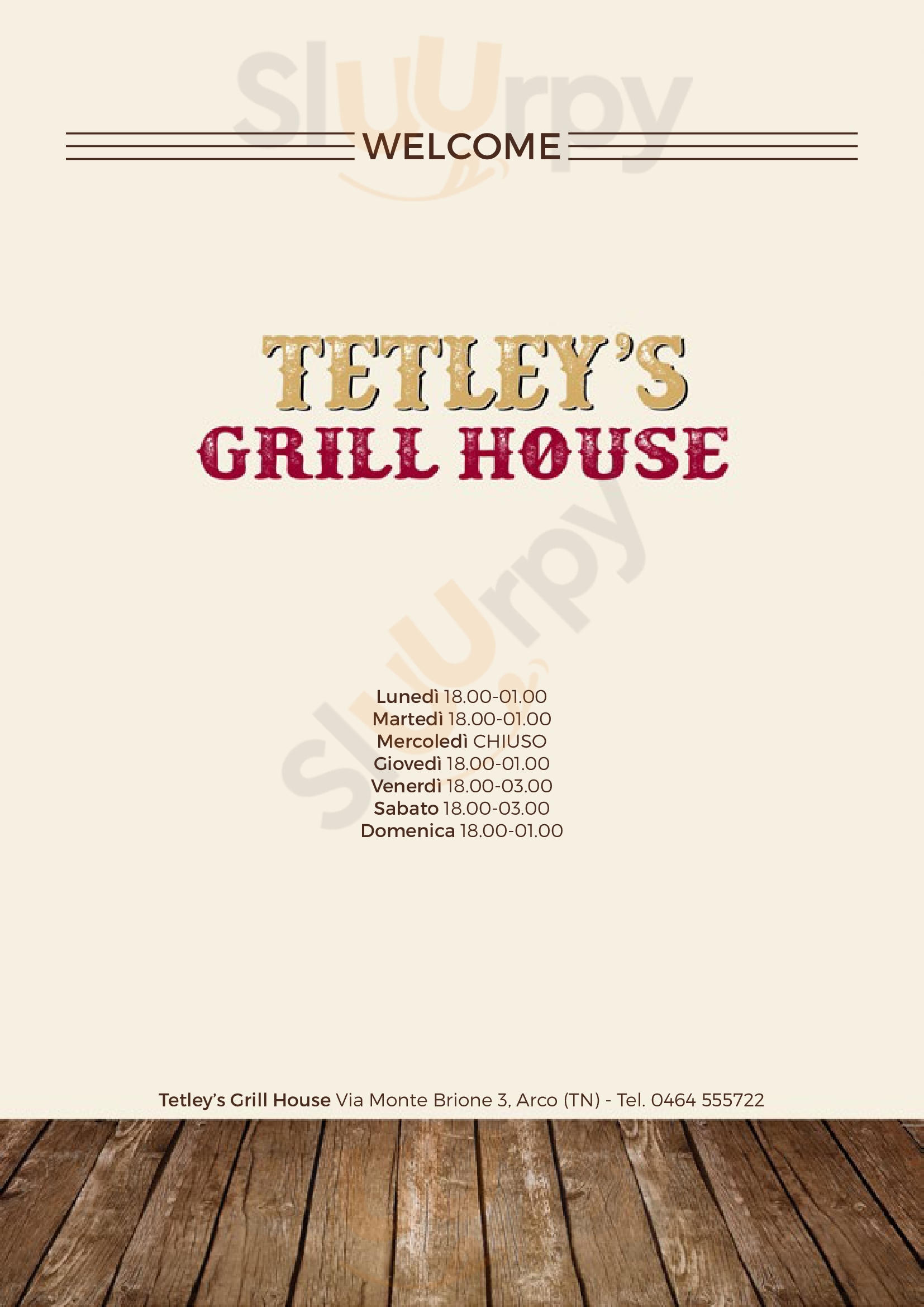 Pub House Tetley Arco menù 1 pagina